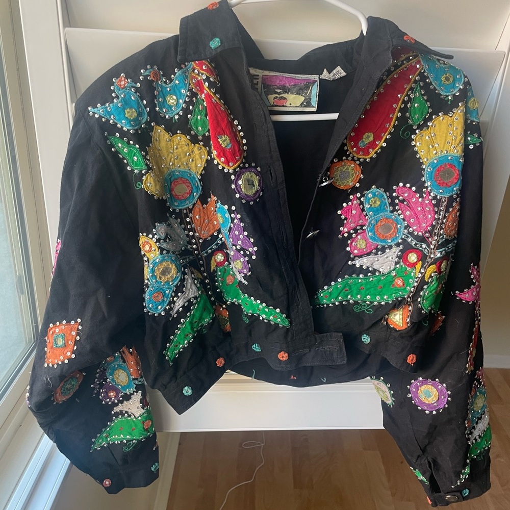 Vintage Other Destination Colorful Embellished Cropped Jacket